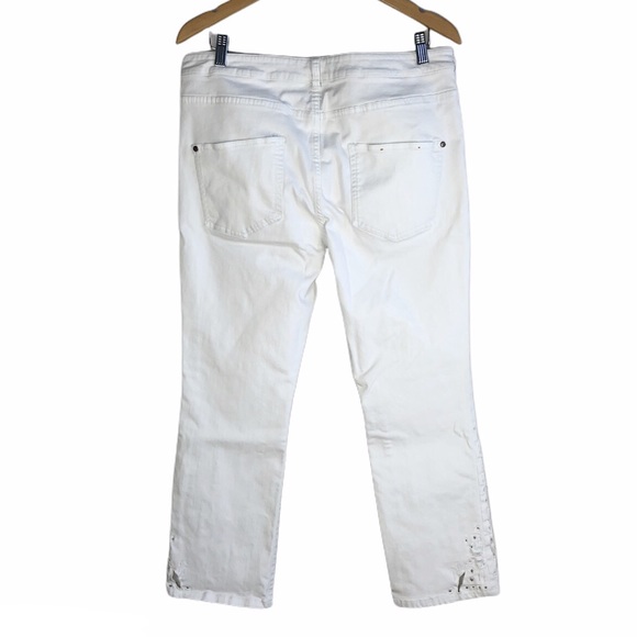 - Anthropologie Pilcro and the Letterpress Superscript High Rise White Cro… - Picture 4 of 14